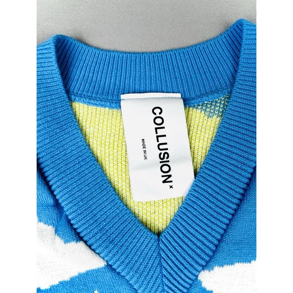 Collusion‎ Women's Size 6 Crop Sweater Vest Landscape